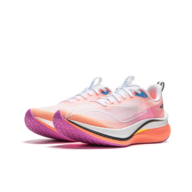 LiNing Red Hare 7 Pro Cushioning Anti Slip And Wear Resistant Reflective Low Top Running Shoes Women's White Orange-2