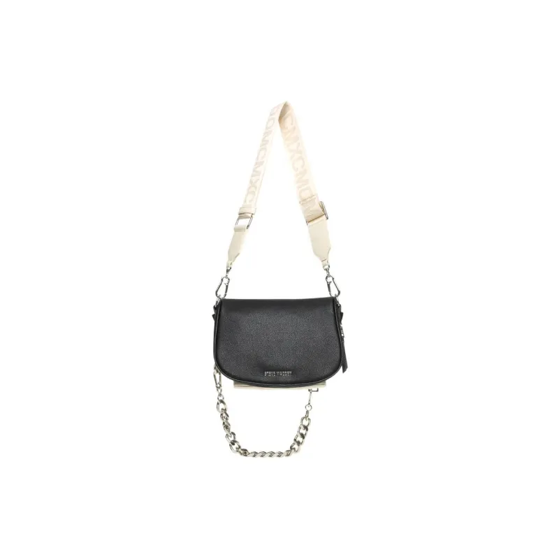 STEVE MADDEN PU Leather Handbag Shoulder Bag Crossbody Bag Medium Size Women's Black & Apricot-3