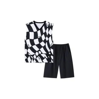The Story Of The Flower Season Pajama Set Men's Black White