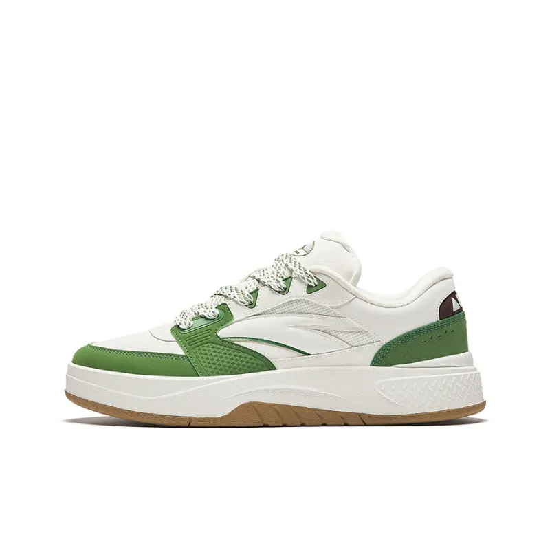 Anta Travel Wear-Resistant Lightweight Height Increasing Low-Top Skateboard Shoes Men's Salt Olive Green-0
