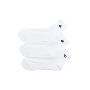 Champion SS24 Mid Calf Socks Men's 3 Pack White