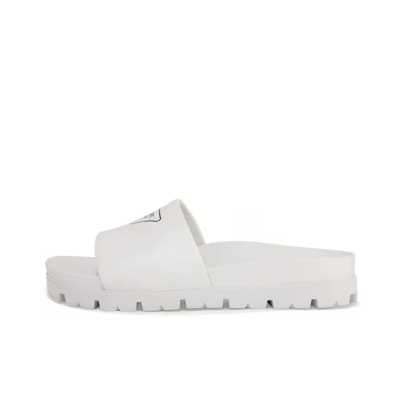 PRADA Slip Resistant Slide Slippers Men's White-0
