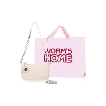 Worm's Home PU Shoulder Bag Women's Black/Ecru/Silver