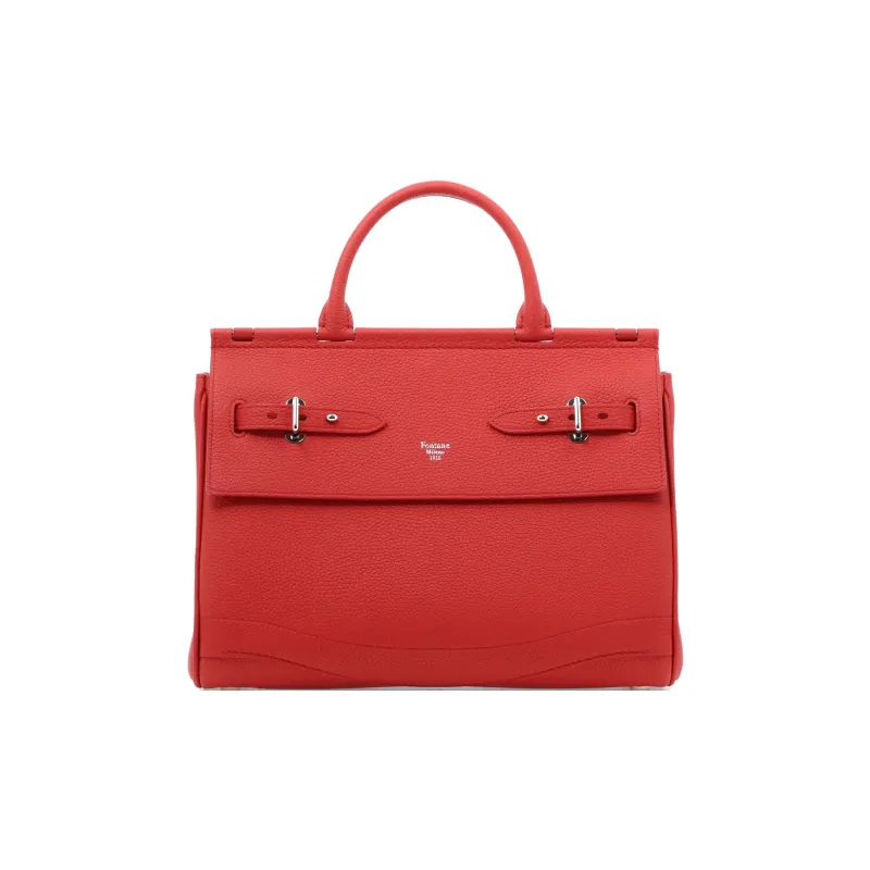 Fontana Milano 1915 Leather One Shoulder Handbags Women's Red-0