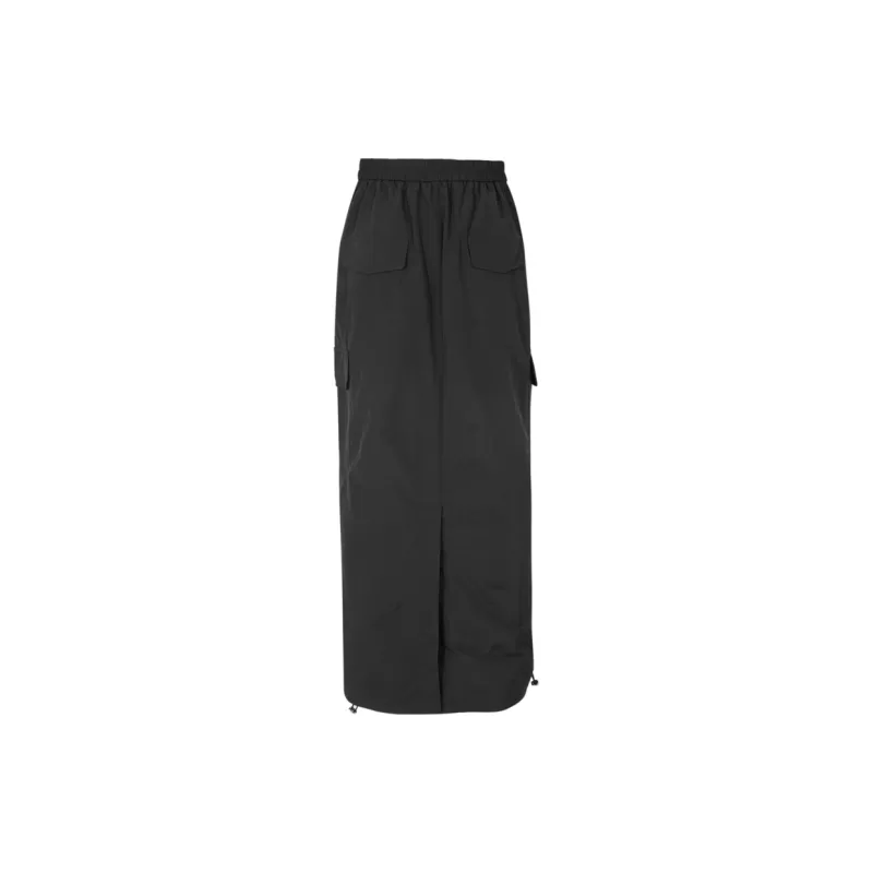 3COLOUR Casual Long Skirt Women's Classic Black-1