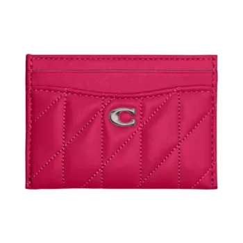COACH Card Case Leather Card Holder Mini Women's Dragon Fruit Red