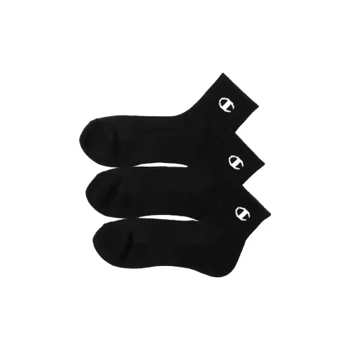 Champion SS24 Mid-Calf Socks Men's 3 Pack Black
