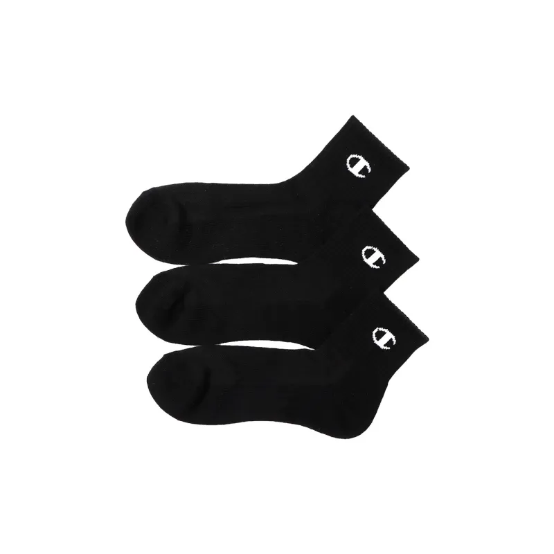 Champion SS24 Mid Calf Socks Men's 3 Pack Black-0