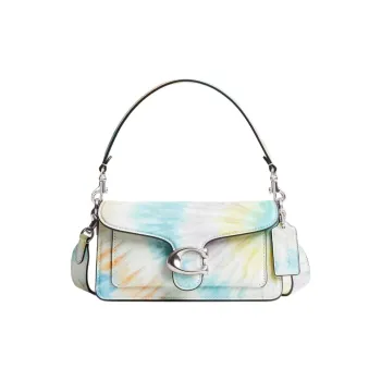 COACH Tabby Smooth Leather Handbag, Shoulder Bag Women's Silver & Multicolor