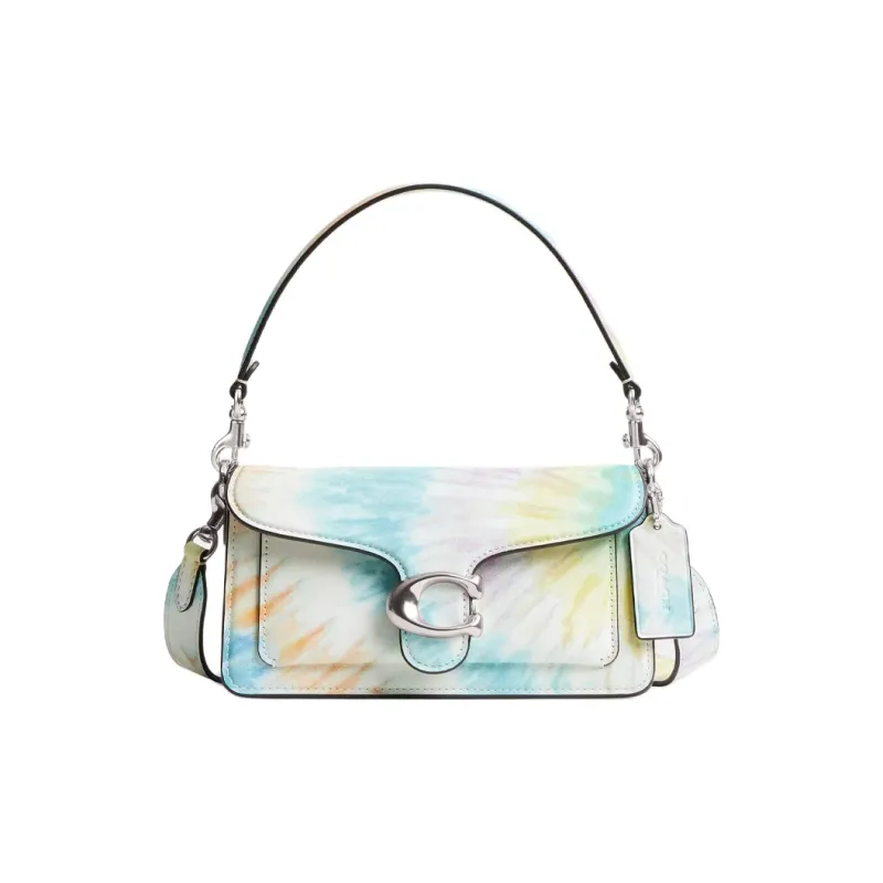 COACH Tabby Smooth Leather Handbag, Shoulder Bag Women's Silver & Multicolor-0