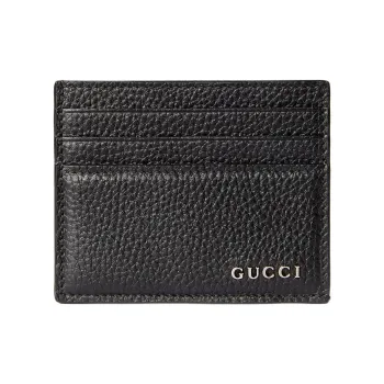 GUCCI Leather Card Holder Men's Black