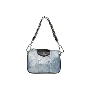 STEVE MADDEN PU Leather With Fabric Crossbody Bag Shoulder Bag Small Size Women's Denim Blue