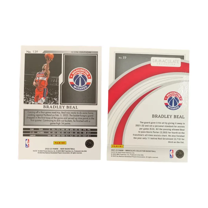 PANINI Bradley Beal 2023 23 Wizards NOIR 65/99 Base+IMM02/99 Player Card Pass Sports Cards 2 Pcs-1