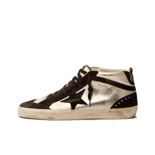 Golden Goose Mid Star Mid-Top Stylish Skateboarding Shoes Women's Black Gold