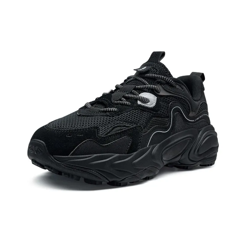 XTEP Migratory Lightweight Height Increasing Coverage Low Top Casual Shoes Women's Black/New Metallic Silver-2