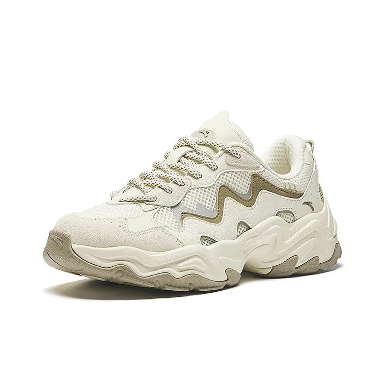 Anta Starlight 2 Breathable Cushioning Wear-Resistant Low-Top Casual Shoes Women's White Brown-1