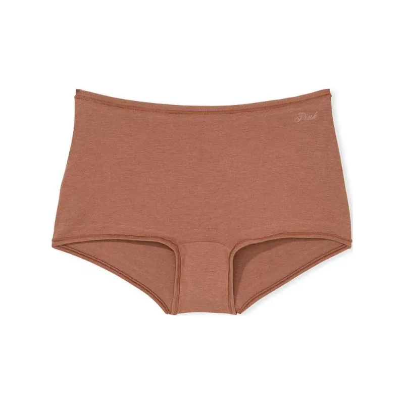 Victoria's Secret PINK COTTON BOYSHORT PANTY / Carame Underpants Women's 1 Pack Caramel-0