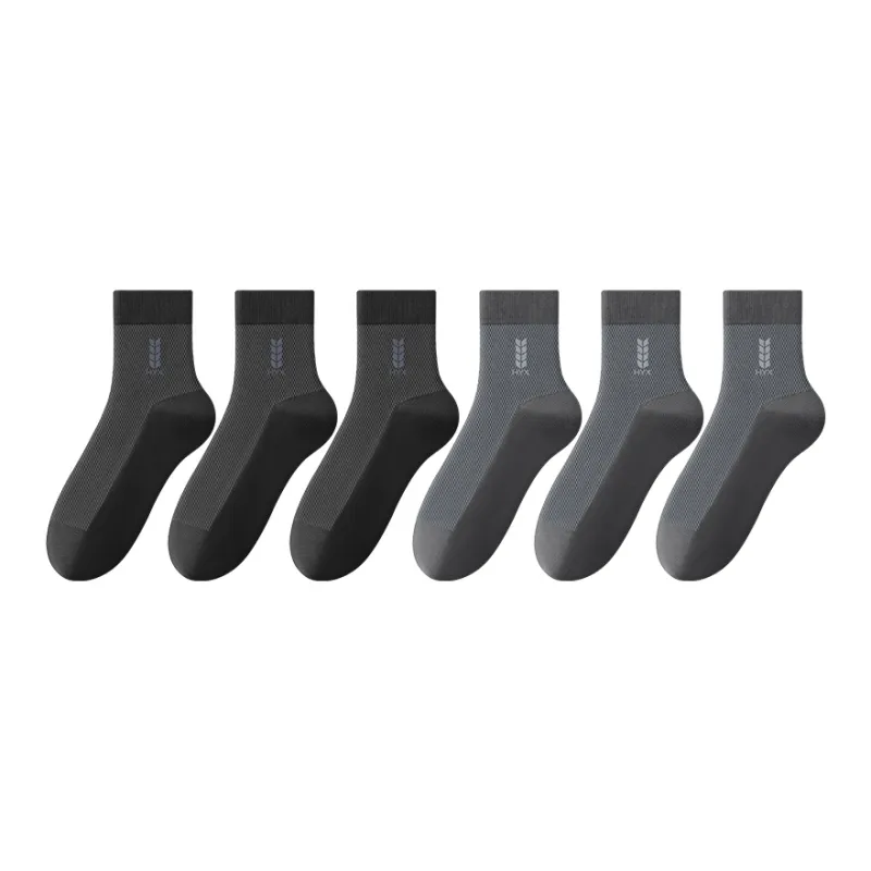H YXIANG Mid Calf Socks Men's 6 Pack-21