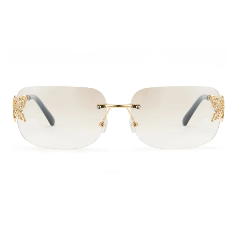 CYXUS Brass Square Sunglasses Unisex-4