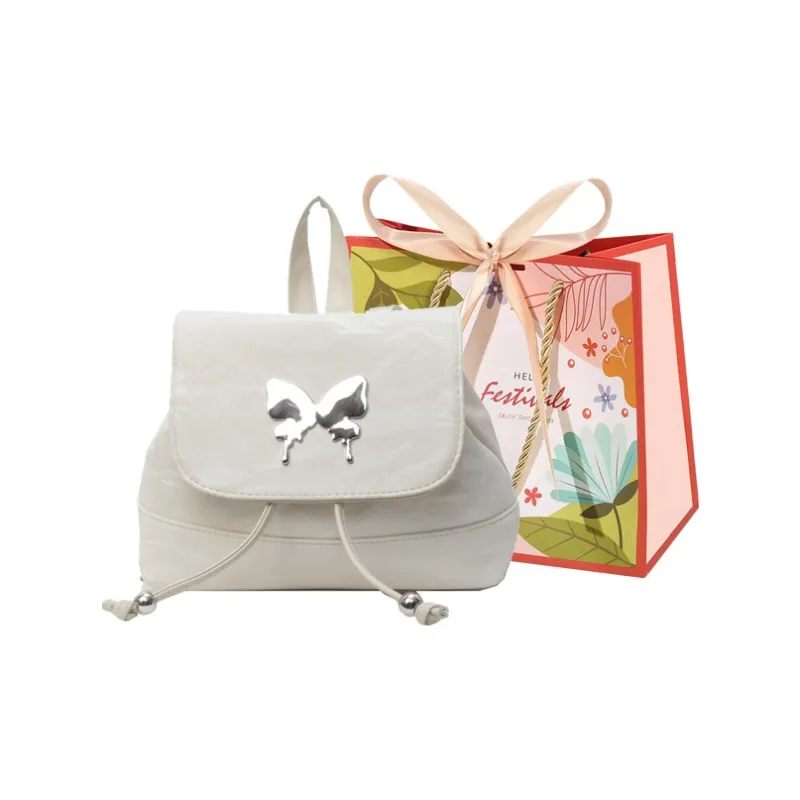 Cwatcun PU Handbag Backpack Regular Women's Ecru/Silver/Green/Blue/Pink/Black-0