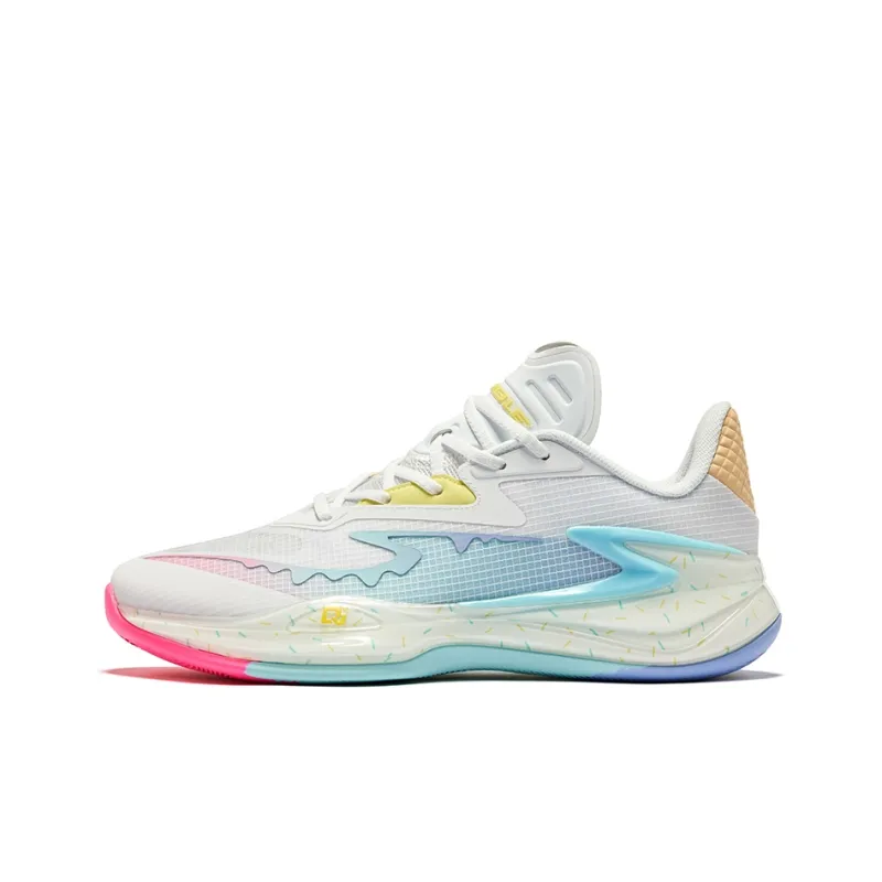 Erke Qian Xun V2 Cushioning Wear-Resistant Low-Top Basketball Shoes Men's Ice Cream Color-0