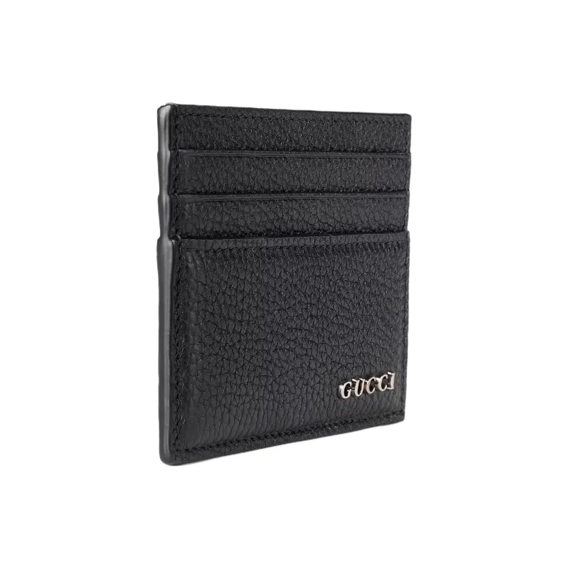 GUCCI Leather Card Holder Men's Black-1