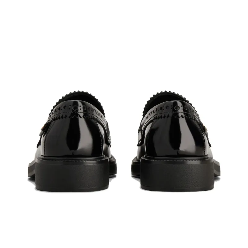 TOD'S Brogue Trim Almond Toe Loafers Women's-3