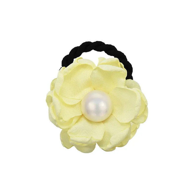 ROYALSASA Silk Chiffon Faux Pearl Hair Tie Women's-4