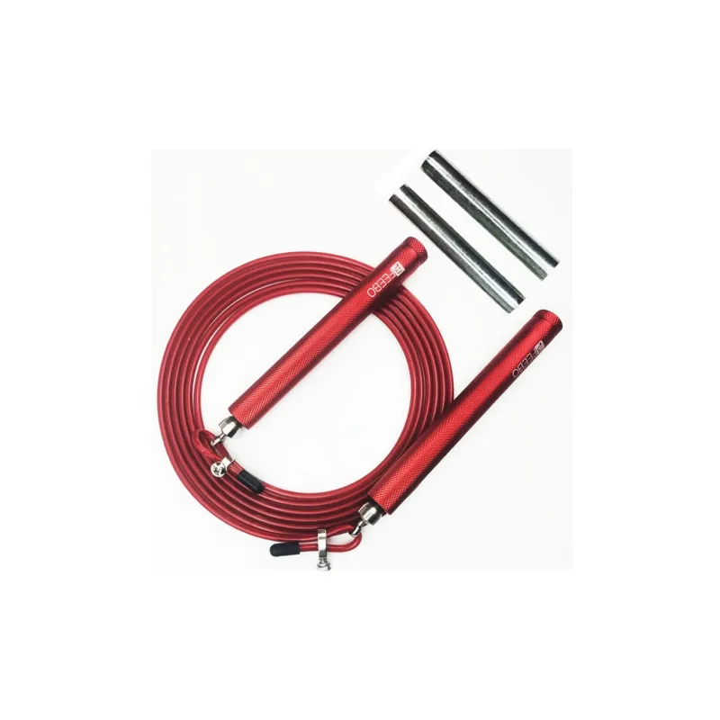 FEEBO Aerobic Fat Reduction Non Countable Jump Ropes Adults Handle Aluminum Alloy, Rope PVC Steel Wire 3m-2
