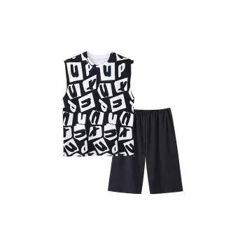The Story Of The Flower Season Pajama Set Men's Black