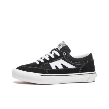 HOMDOON Anti Slip Wear Resistant Low Top Skateboard Shoes Unisex Black White