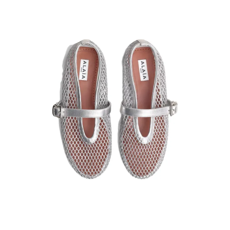 Alaia Casual Single Shoes Women's Silver-4