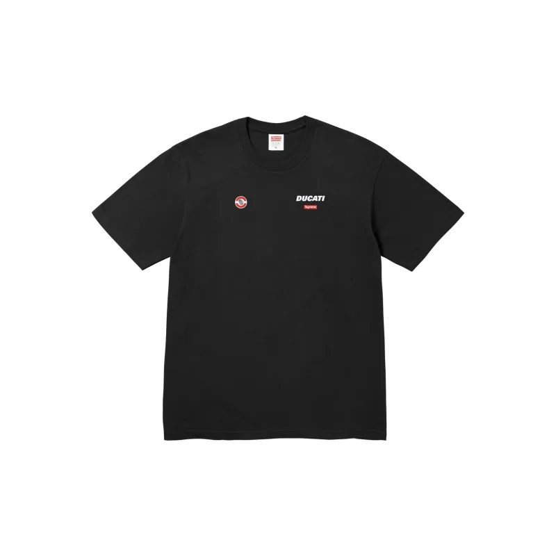 Supreme X DUCATI SS24 WEEK16 LOGO TEE - Unisex Regular Fit Short Sleeve T-shirt With Back Logo Print-1