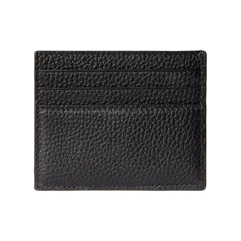 GUCCI Leather Card Holder Men's Black-2