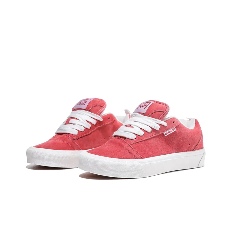 HOMDOON Coverage Low Top Skateboard Shoes Unisex Brick Red-2