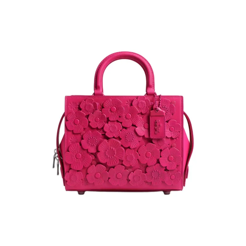 COACH Rogue Tanned Leather Shoulder Bag, Crossbody Bag, Handbag Medium Size Women's Dragon Fruit-0