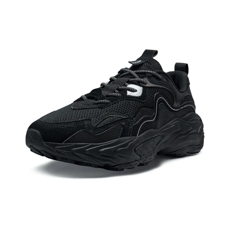 XTEP Migratory Lightweight Height Increasing Coverage Casual Shoes Men's Black/New Metallic Silver-2