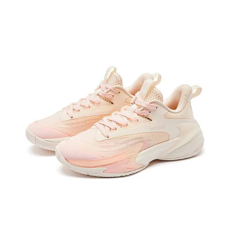 QIAODAN Slip Resistant Low Top Basketball Shoes Women's Pink-1