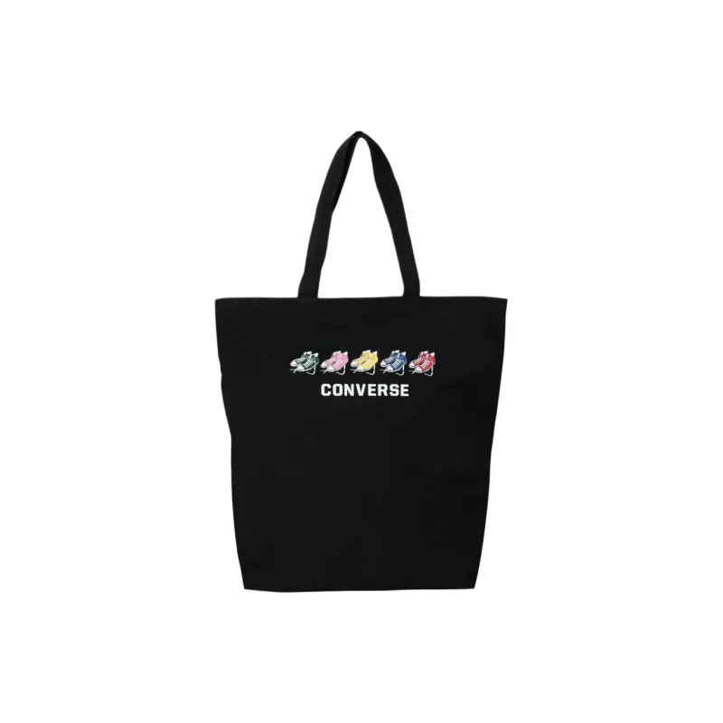Converse Polyester Tote Toto Bag Shopping Bag Handbag Unisex Black-0