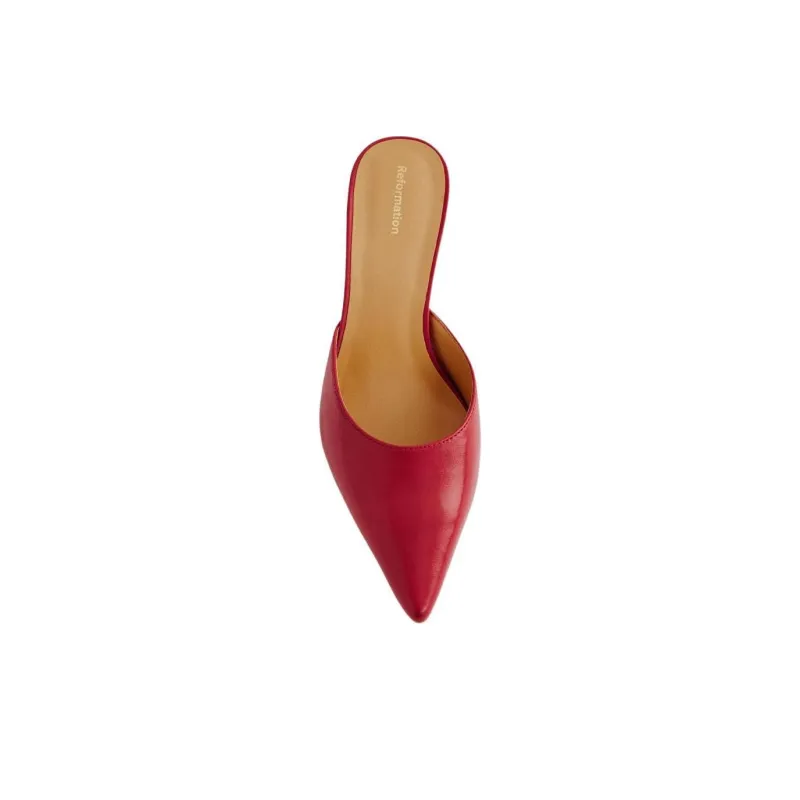 REFORMATION Closed Toe Slippers 5cm Women's Red-3