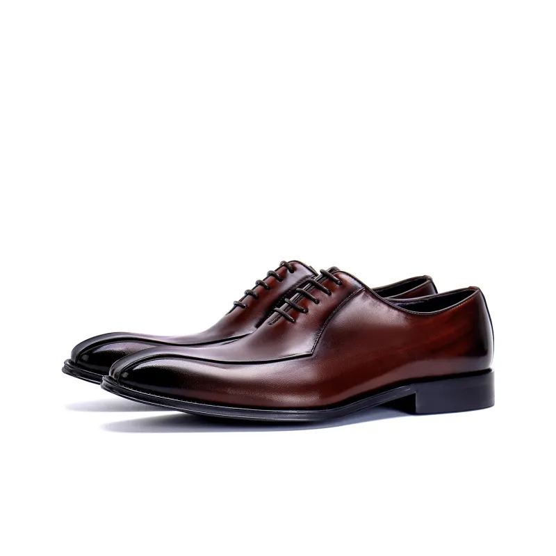 ASTON M.JAZZ Dress Shoes Men Low Top Black/Coffee-2