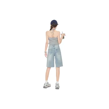Rose Denim Shorts Women's Nostalgic Blue
