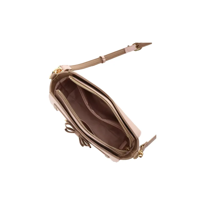 SAMANTHA THAVASA Synthetic Leather Shoulder Bag Women's Pink Beige-5