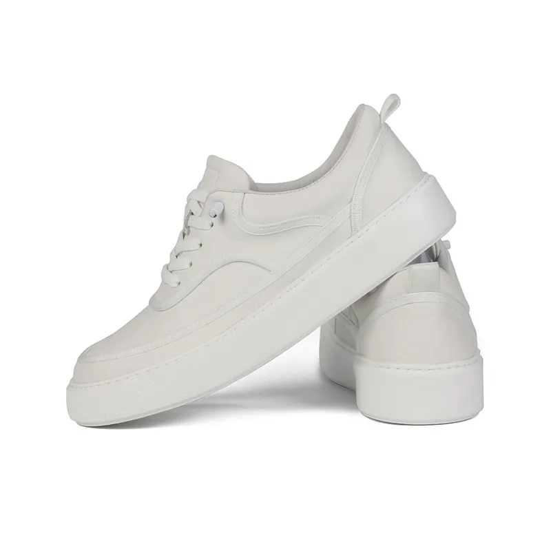 Thai Points Anti Slip Wear Resistant Low Top Skateboard Shoes Men's White-2