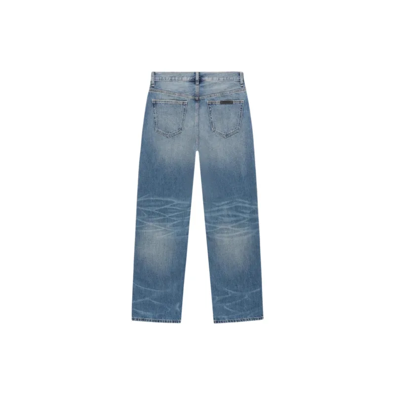 Fear Of God Essentials Knee Whiskering Effect Straight legged Jeans-1