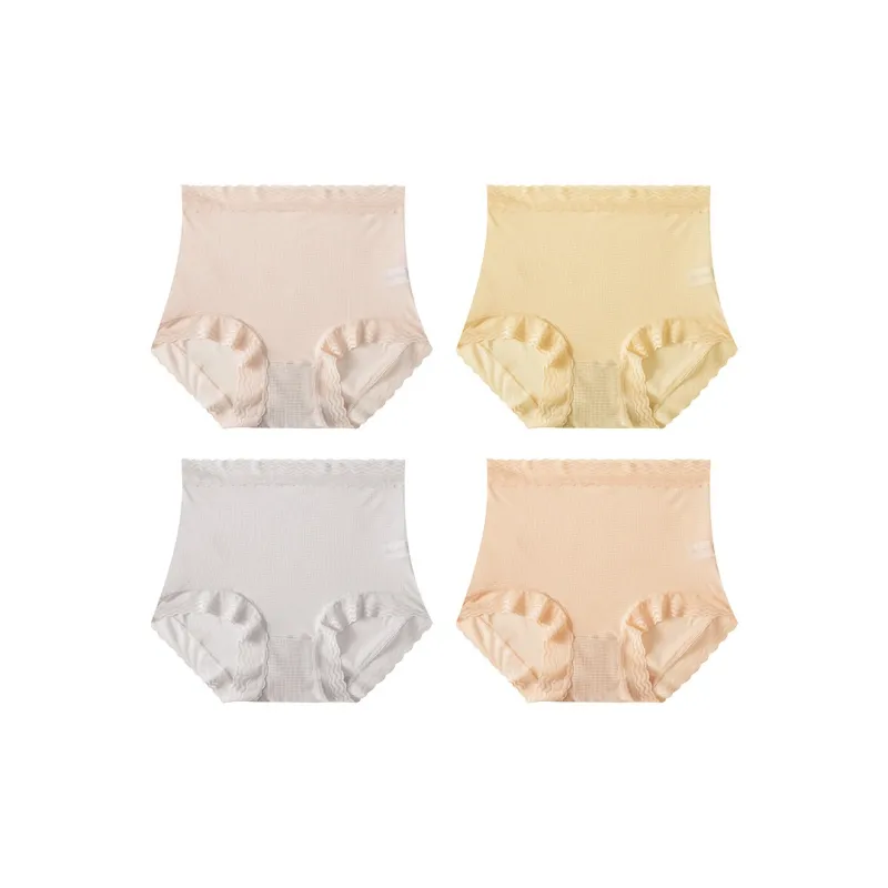 Ordifen Solid Color Lace Trim Panty Women's 4 Pack-9