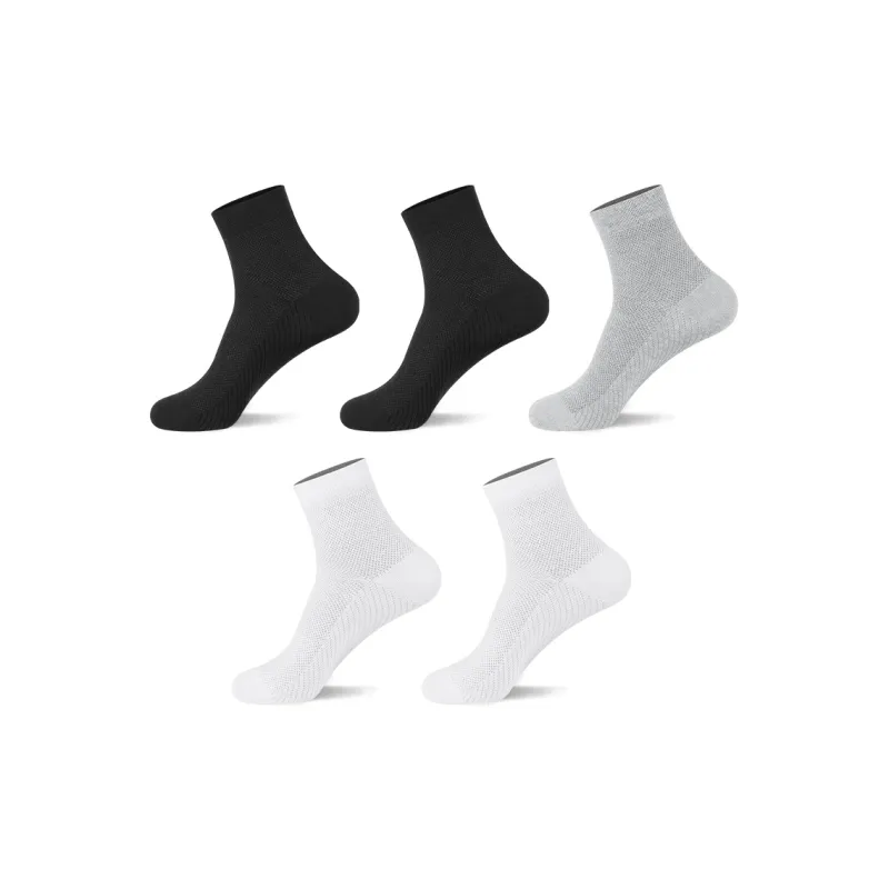 H YXIANG Mid Calf Socks Men's 5 Pack-5