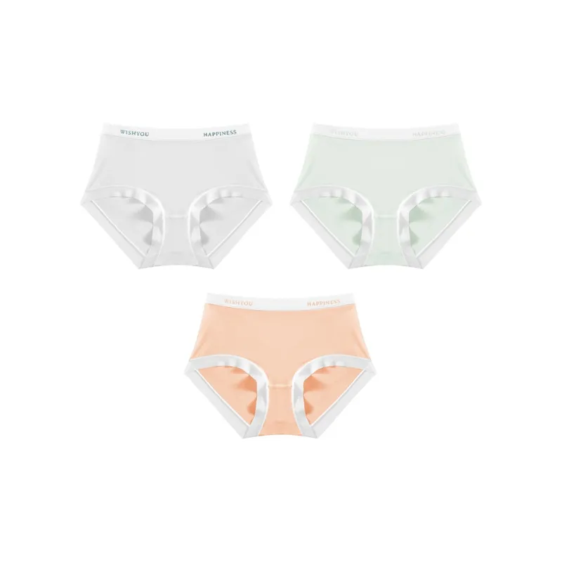 Ordifen Solid Color Ice Silk Underpants Women's 3 Pack-10