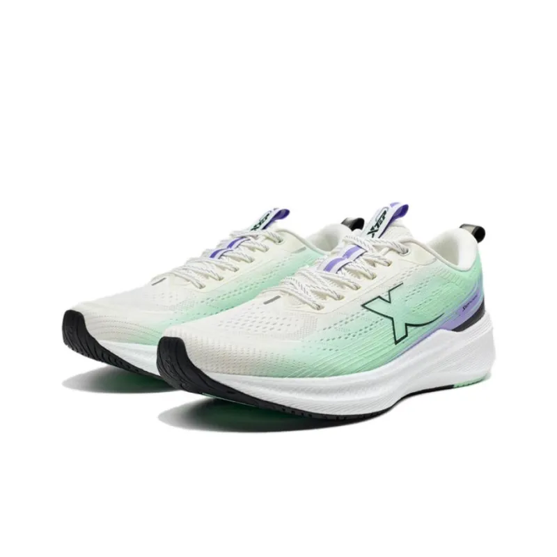 XTEP Cushioning, Wear Resistant Low Top Sprint Running Shoes Men's White Green-2
