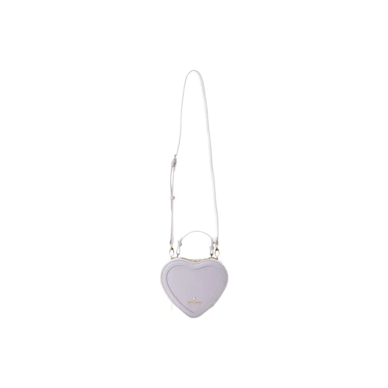 SAMANTHA THAVASA Synthetic Leather Heart Shaped Bag, Shoulder Bag, Crossbody Bag, Handbag Women's Lavender-1
